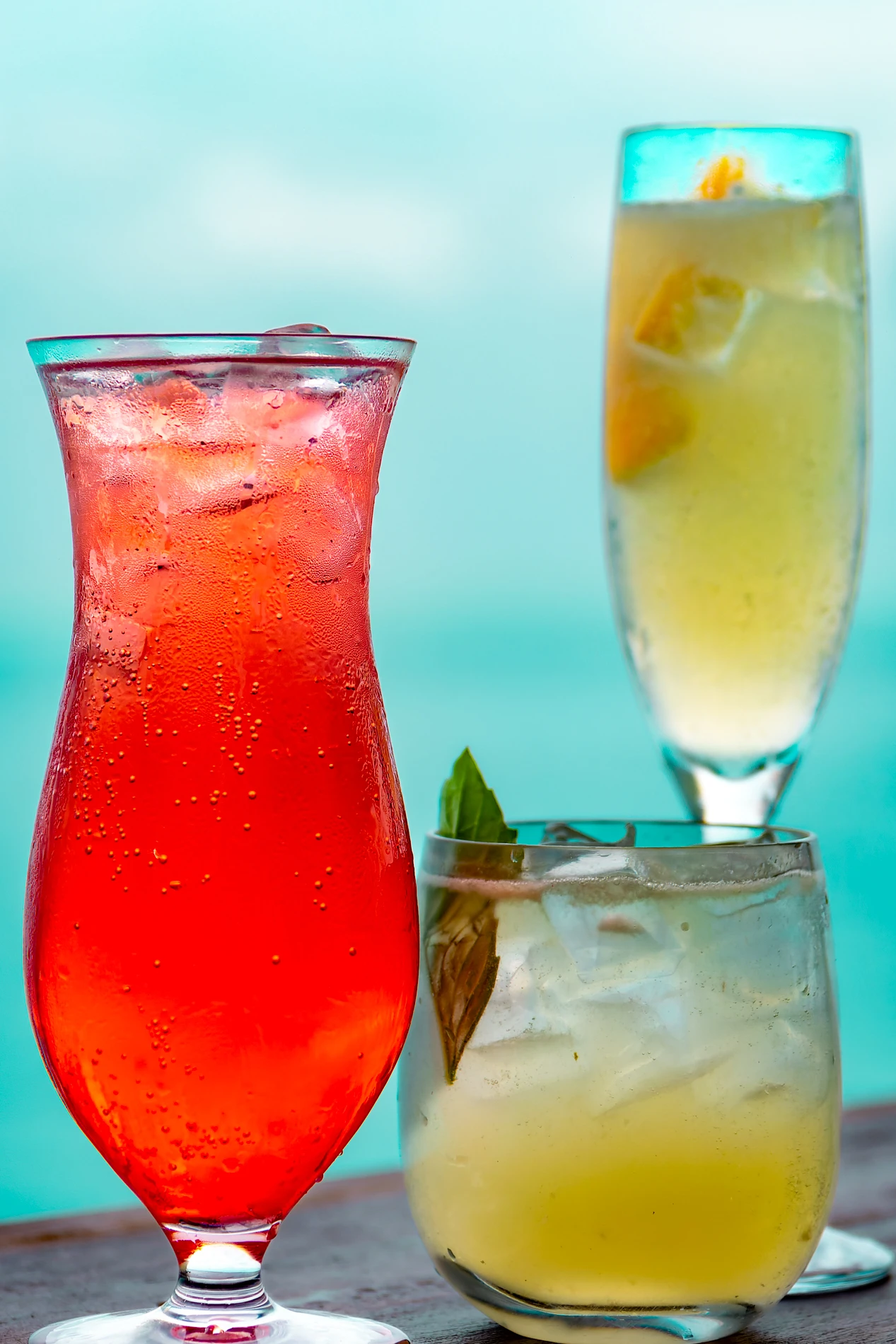 Red, Yellow With Basil, And Yellow With Orange.